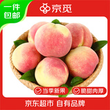 京觅脆桃蜜桃水果山东金秋冬桃硬桃 单果120g起 净重4.5斤源头直发