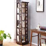 香木语实木旋转书架360度落地置物架学生轻奢创意储物架客厅书房收纳架
