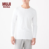 无印良品 MUJI 男式 使用了棉的冬季内衣圆领长袖T恤 69AA452打底衫打底衣 白色 L