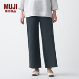 无印良品 MUJI 女式 法国亚麻 直筒裤 402825 BEG01C1S 深灰色 M