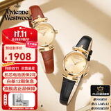 Vivienne Westwood西太后手表女士小表盘女表石英表皮表带生日礼物送女友送老婆 闺蜜组合 VV090GDBK+VV090GDBR 23mm