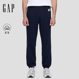 GAP男装2025秋季新款抓绒松紧腰针织束脚裤运动裤长裤美版500382 海军蓝 L 美码  XL亚洲码185/105A【偏大拍小一码】