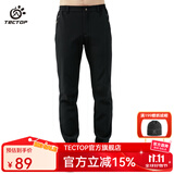 探拓（TECTOP）加绒保暖软壳裤男防风加厚徒步登山裤女户外运动裤子 男款黑色【加厚】 XL
