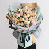 幽客玉品鲜花速递红玫瑰花束表白送女友老婆生日礼物全国同城配送 33朵香槟玫瑰花束