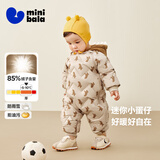 迷你巴拉巴拉连体羽绒服男女童宝宝冬季加厚三防萌趣动物毛绒帽羽绒连体衣
