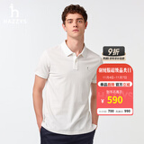 哈吉斯（HAZZYS）男装 夏季款上衣轻商务通勤多色百搭短袖POLO衫男ASTZE0BBX26 米黄色OW XL (180/100A 50)