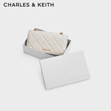 CHARLES&KEITH质感菱格链条小方钱包女包包女包生日礼物CK6-10680924 Cream奶白色 XS