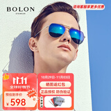 暴龙太阳镜 时尚飞行员眼镜户外蛤蟆镜 偏光开车驾驶墨镜男礼物BL8011 D90镜框银色/镜片蓝绿反光