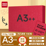 天章 （TANGO）A3++凹凸皮纹纸/压纹纸/封面纸/云彩纸/封皮纸 彩色卡纸标书封面 大红色210g 100张/包