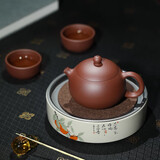 百年利永宜兴紫砂壶纯全手工原矿紫泥西施壶功夫茶具一壶两杯套装泡茶壶