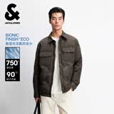 杰克·琼斯（JACK&JONES） 【防泼水】男装秋冬款鹅绒夹克衬衫领口袋字母商务外套225323011