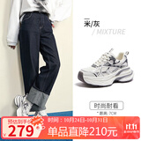 骆驼（CAMEL）银月户外复古老爹鞋厚底休闲鞋 L24A283742A 米/灰 36