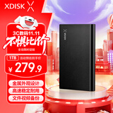 小盘(XDISK)1TB USB3.0金属移动硬盘X系列2.5英寸高雅黑 超薄高速便携时尚款文件数据备份存储稳定耐用