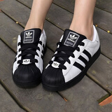 阿迪达斯 （adidas）三叶草男鞋女鞋夏季新款情侣金标贝壳头运动时尚潮流休闲板鞋 KK4473/黑白/贝壳头 42