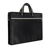 百利文H136黑色手提袋文件袋公文包文件包手提包办公会议资料袋文件拉链袋牛津布袋资料收纳袋