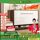 凡睿实木鞋柜家用门口换鞋凳一体靠墙可定制入户鞋柜大容量鞋架 【深胡桃+白】140长鞋柜+换鞋凳