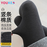 优棵树竖条纹打底裤女秋冬加厚保暖裤美腿显瘦棉裤可外穿光腿神器 黑色