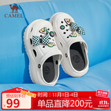 骆驼（CAMEL）洞洞鞋女时髦DIY原创鞋花松糕厚底凉拖鞋 L24M071642 白色 36/37 