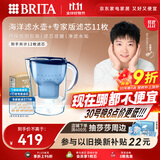 碧然德（BRITA）过滤净水器 滤水壶 海洋系列 3.5L(蓝色）+去水垢专家版滤芯11枚 环保加固包装