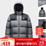 骆驼（CAMEL）【小太阳】户外羽绒服鸭绒加厚羽绒衣经典时尚防风保暖运动外套 砚墨灰/幻影黑,A33CAPN163J 男女 L