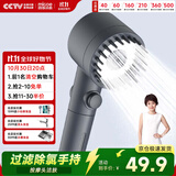 四季沐歌（MICOE）强劲增压花洒喷头 淋浴喷头淋浴头枪灰按摩过滤三功能单手持花洒