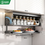 吉百居厨房调料置物架多功能调料架壁挂式吊柜下方翻盖调味品收纳橱柜架