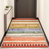 欧纶斯（Oulens）地垫脚垫卧室入户门垫浴室卫生间厕所地垫厨房客厅地毯可水洗裁剪 北欧-Red 80cm*50cm 【耐磨耐脏丨平绒款】