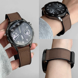 添赋适用小米watch S5/4 sprot真皮表带watch 5/S4/3/2腕带Color2/1运动版S1/Pro配件疯马纹磁吸扣表带 深棕【疯马纹·磁吸折叠扣款】 适用小米Watch S5/4/