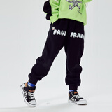 大嘴猴（paul frank）童装儿童长裤2025春秋款舒适休闲男女童多款运动裤 33AB黑色 120