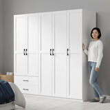 金经金属钢制北欧衣柜主卧室家用铁艺儿童衣柜出租房环保铁皮衣橱长2米