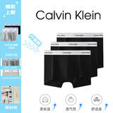 Calvin KleinCK 男士棉质平角内裤 3条套装 LV00NB4389 UB1黑/黑/黑  XL