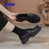 ZCVRR软底乐福鞋女2025秋冬季新款复古百搭jk单鞋配裙子英伦风小皮鞋女 黑色 37 (235mm)