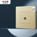 公牛墙壁插座G07系列一位插入式电视插座86型面板G07T103C(U6)香槟金