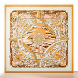 万事利真丝丝巾女桑蚕丝围巾披肩七夕礼物送妈妈生日礼88cm大方巾星语 星语橙色