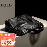POLO公文包男士公事手提包头层牛皮商务14英寸电脑包生日礼物送男友