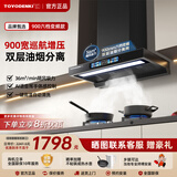 TOYODENKI日本東洋有限公司香港直郵900超薄抽油煙機小戶型家用廚房頂吸式近吸中式公寓烟灶套餐 【900六档变频巡航】-36m³-变频款 上门安装
