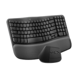 罗技（Logitech）Wave Combo 无线人体工学键鼠套装 垂直鼠标 无线蓝牙鼠标 办公键盘 无线键盘 蓝牙键盘 黑色
