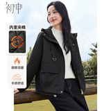 初申 春秋棉服女短款加厚加棉连帽设计百搭宽松外套上衣S54D103