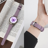 watchbond适用华为手表gt6表带女款41mm小蛮腰荔枝纹真皮表带watch gt5/gt5pro/gt4/watch5女士18mm腕带配件 荔枝纹小蛮腰圆尾-月字扣-熏衣紫 【41/42表盘】