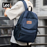 Lee双肩包男潮牌大容量电脑包初高中旅游背包大学生书包女 藏青色