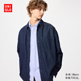 优衣库男女装牛仔宽松衬衫/水洗产品长袖衬衣478115 480761 478115/68深蓝色 L