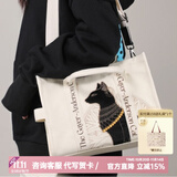 大英博物馆埃及包盖亚安德森猫刺绣单肩包斜挎大容量送女生礼品生日礼物 米色