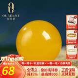 欧采妮（OUCERNY）天然蜜蜡散珠琥珀满蜜鸡油黄老形圆珠配珠佛珠文玩手串配件珠单颗 9mm+（优质弹力绳+引线）
