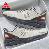 匹克（PEAK）态极男鞋2025秋冬新款缓震黑色运动鞋男革面跑步鞋防臭透气慢跑鞋 帆布白色/深灰 -态极 42
