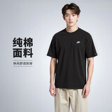 耐克(NIKE)春夏男短袖圆领T恤 纯棉 运动休闲 简约 FV0376-010 黑M