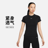 耐克NIKE春夏女短袖T恤 速干透气 运动休闲 紧身衣FV7843-010 黑M