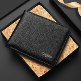 卡帝乐鳄鱼男士真皮钱包时尚商务头层牛皮横短款多功能钱夹包新年礼物送老公