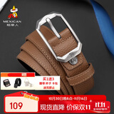 稻草人复古男皮带针扣式真头层牛皮商务休闲腰带裤带生日礼物送父亲老公