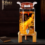 麦欧力（MYONLY）泡酒容器高档泡酒专用玻璃瓶装酒缸存酒坛子密封酒桶储药酒罐空瓶 A款30斤升级瓷芯龙头竹架15L