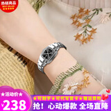 欧利时（OLEVS）瑞士认证进口机芯手表女石英表钨钢女士手表简约气质高档商务女表 【瑞士认证】钢带本黑女表